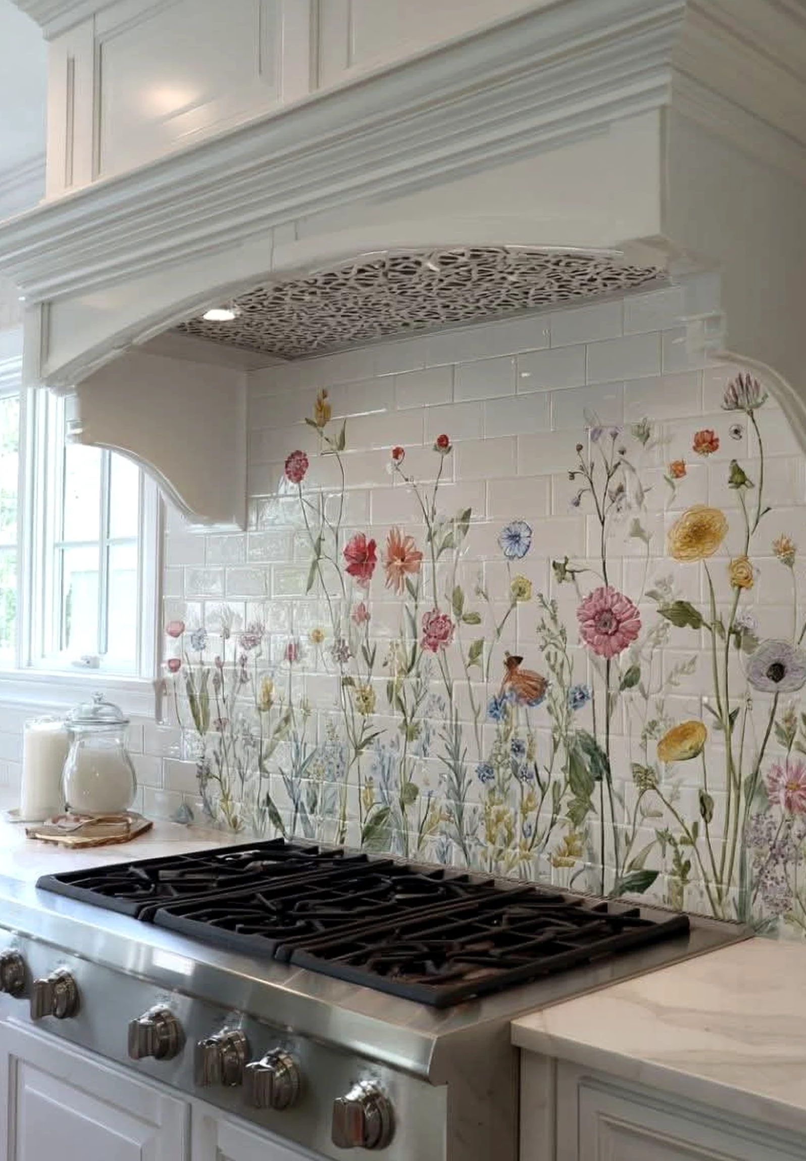 Layered decorative mirror introduces freshness into the entry, keeping the atmosphere personal and relaxed.