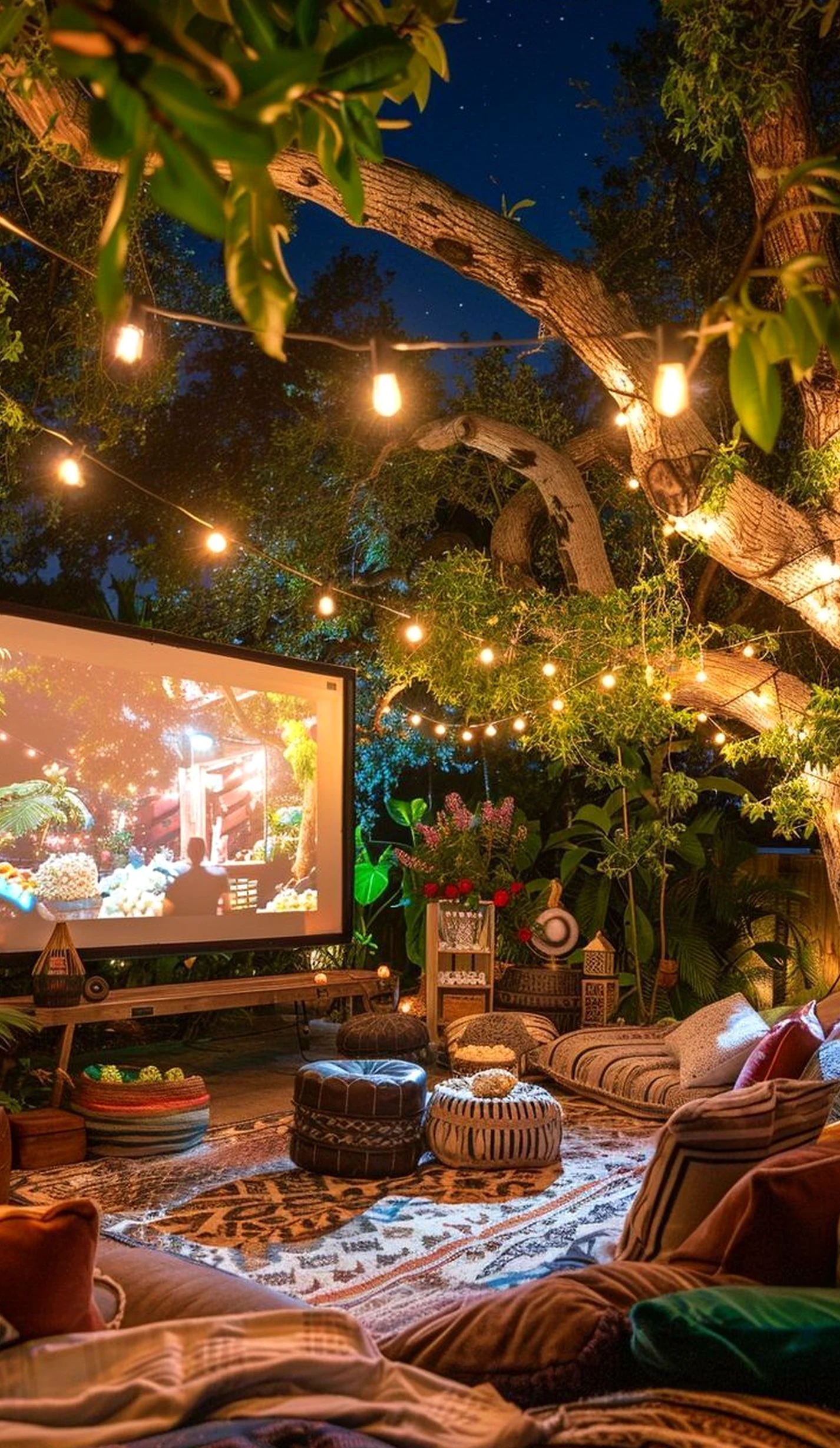 Leafy wooden deck anchors the arrangement with focus, giving the view a mood that feels settled and welcoming.