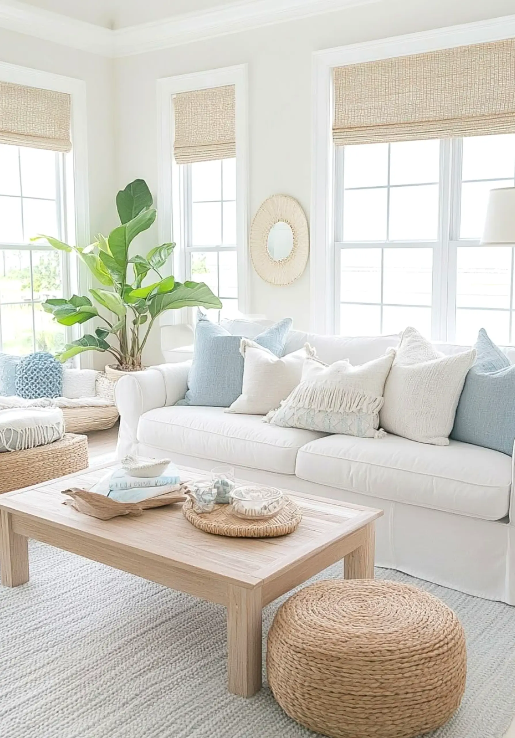 Soft garden seating frames the view with softness, making the scene feel easy to enjoy.