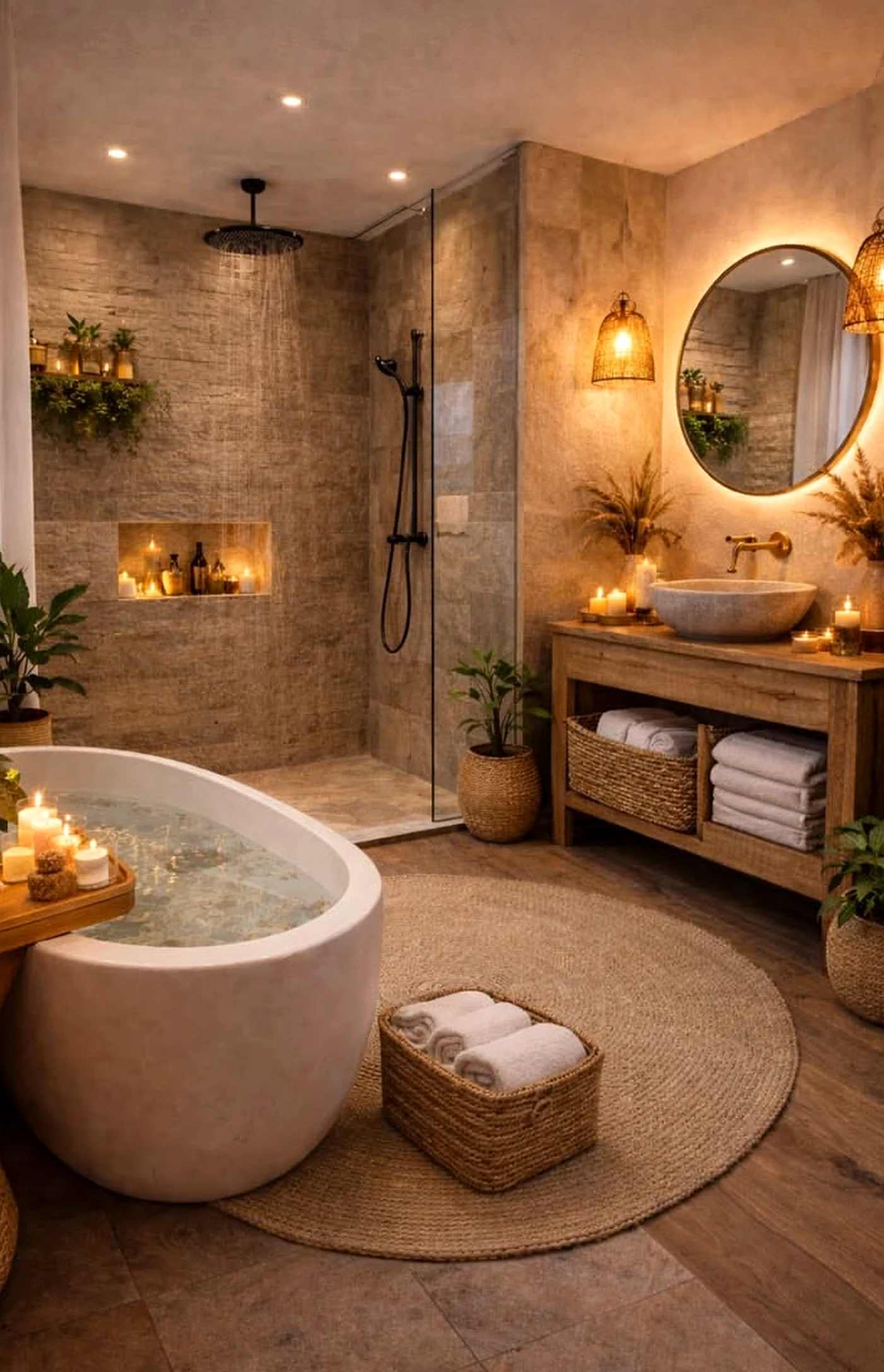 Earthy garden border frames the arrangement with warmth, making the scene feel bright but not busy.