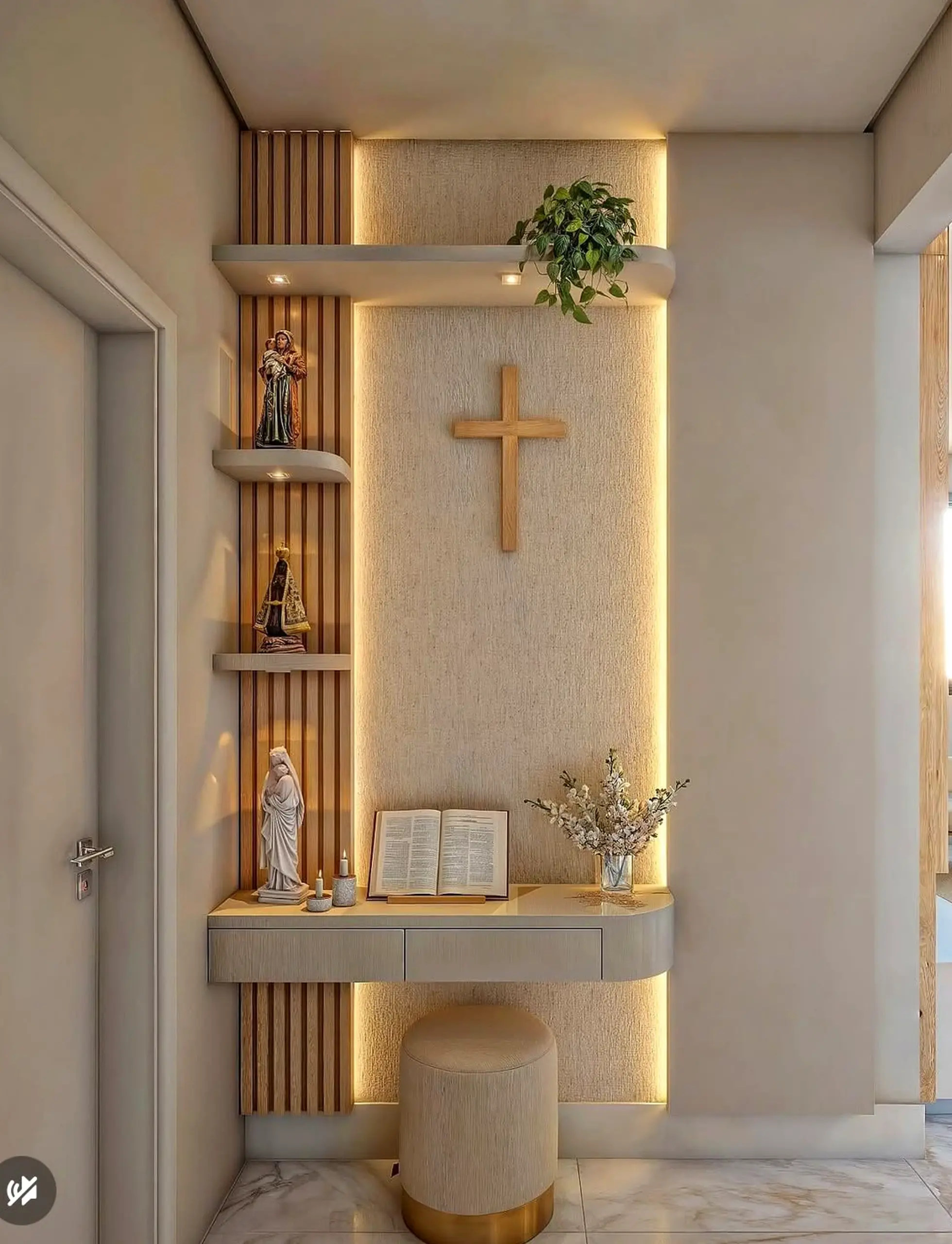 Compact tile detail gives the garden edge more warmth, so the whole view feels comfortable in daily use.