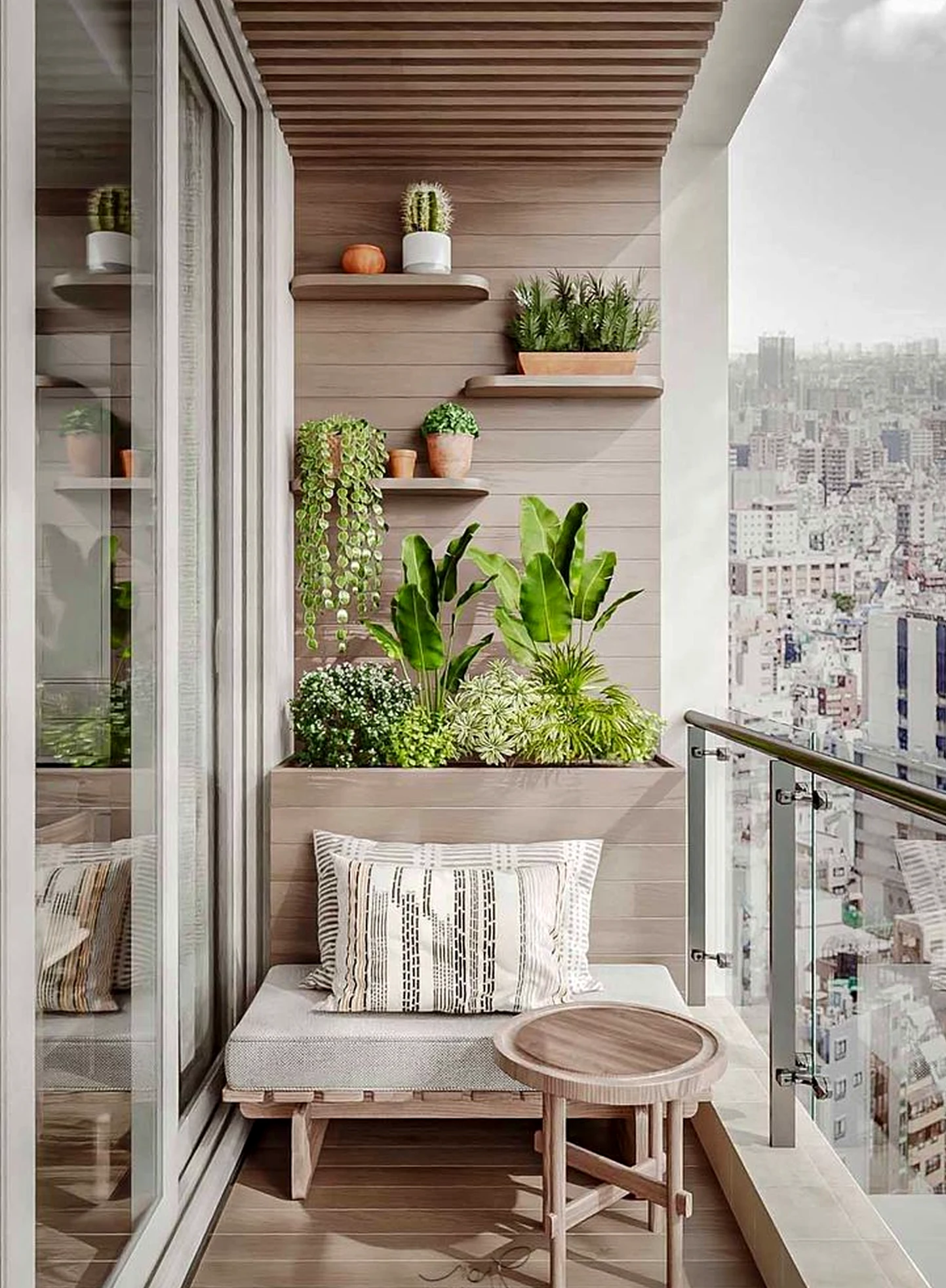Elegant stair landing supports the wall through freshness, leaving the space feeling quietly finished.