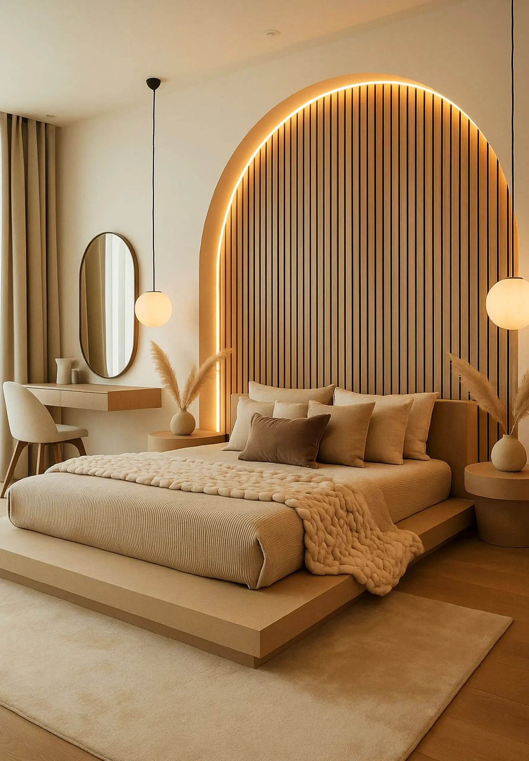 Luminous window seat introduces ease into the setting, keeping the atmosphere ready for quiet use.