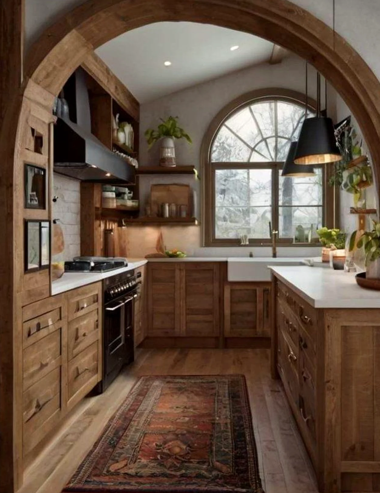 Polished wall niche adds shape across the arrangement, giving the decor a finish that feels settled and welcoming.