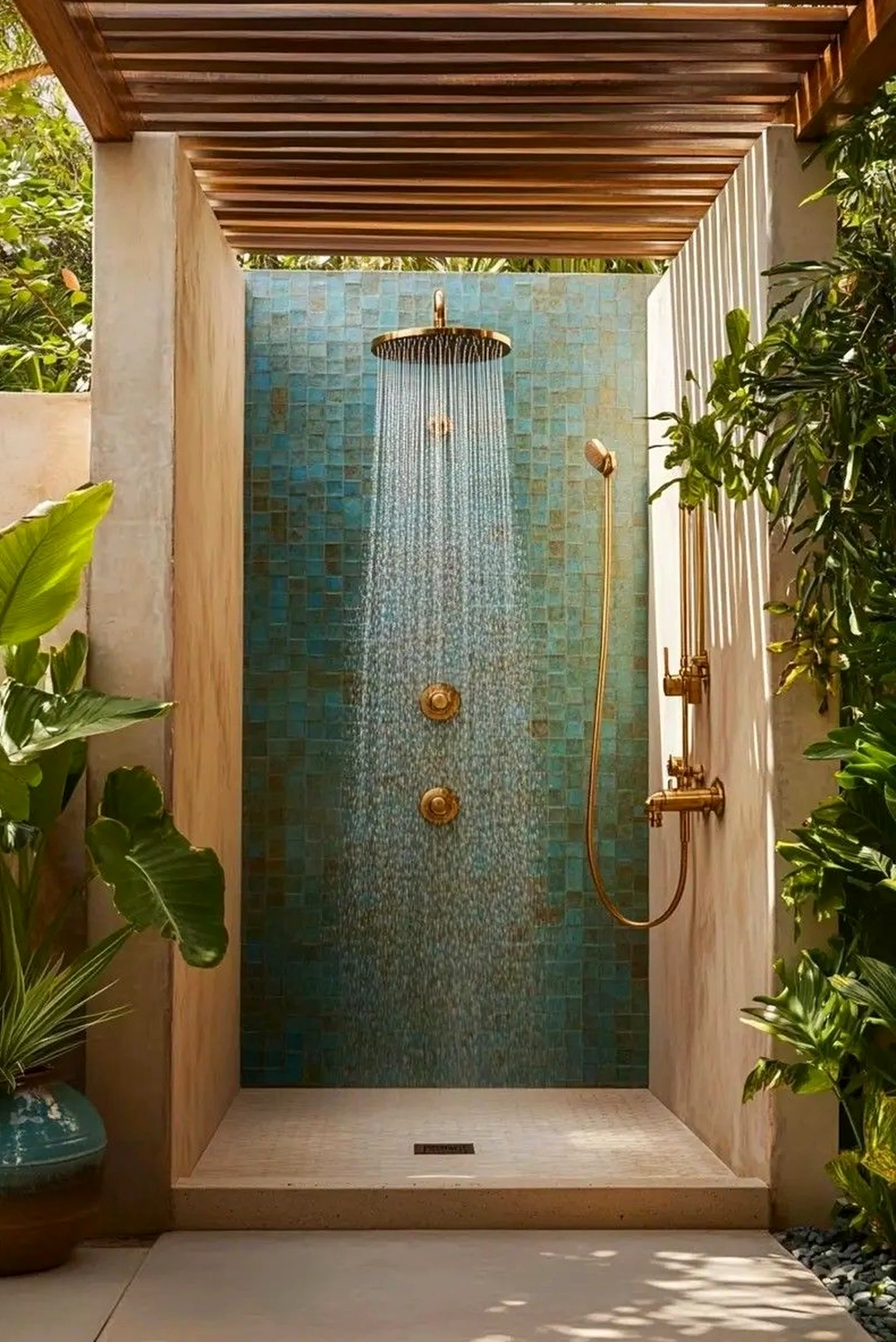 Subtle painted door anchors the arrangement with depth, giving the view a mood that feels warm without clutter.