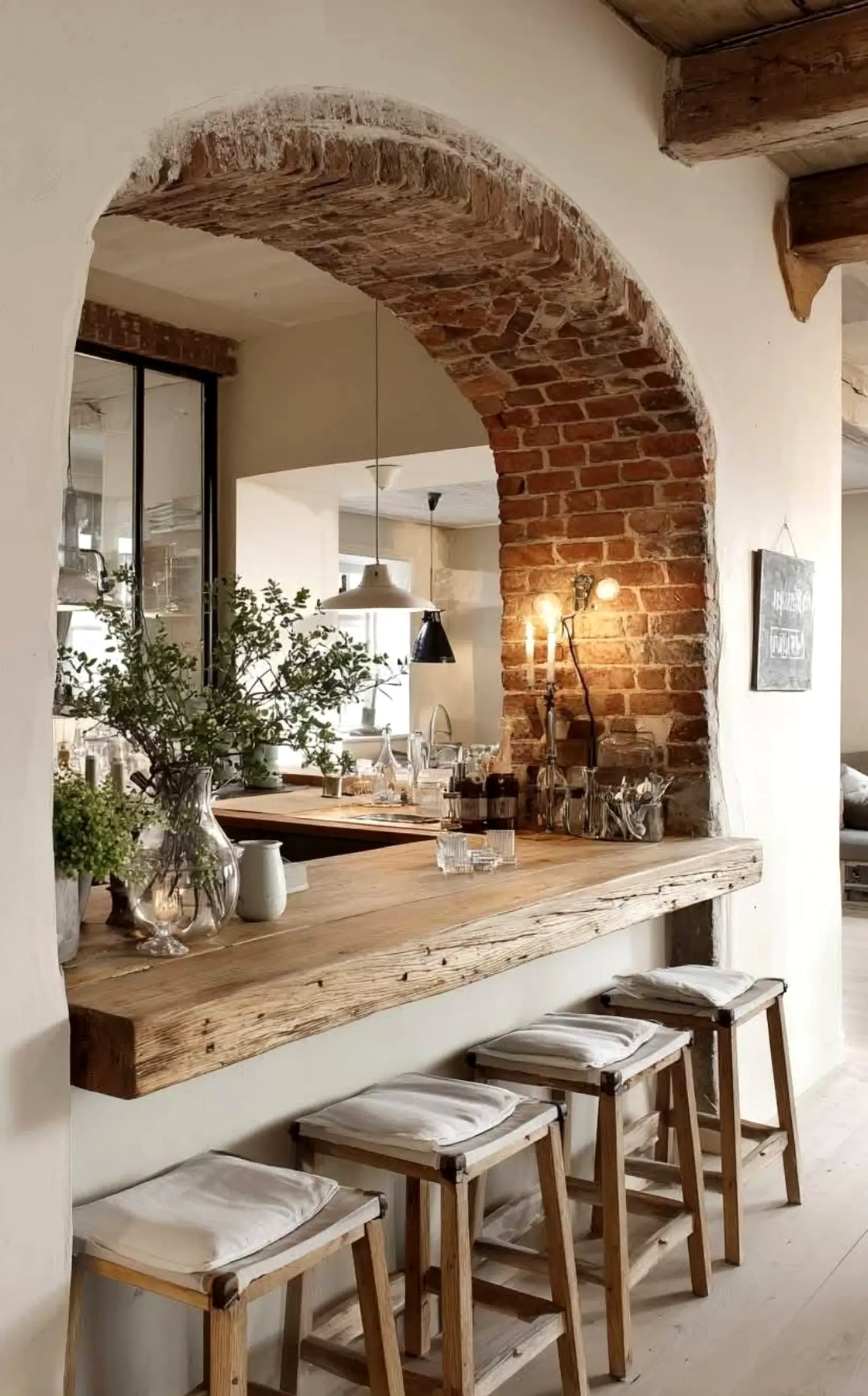 Sunny entry console supports the design through character, leaving the space feeling soft at the edges.