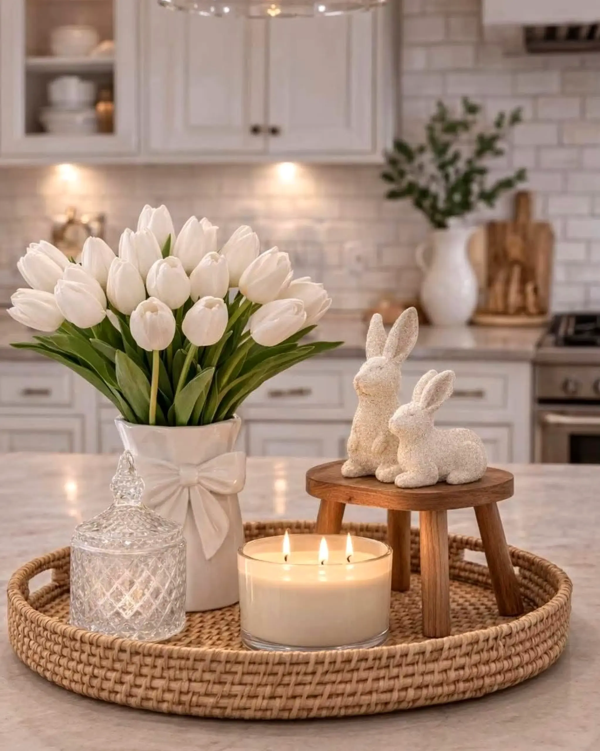 Fresh entry console adds a clear layer of character, helping the sitting area feel fresh and intentional.