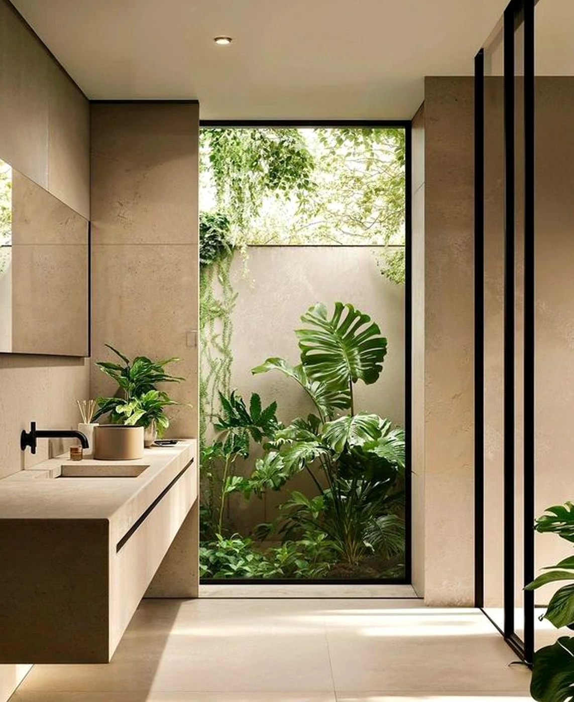 Subtle lamp detail anchors the view with movement, giving the view a mood that feels personal and relaxed.