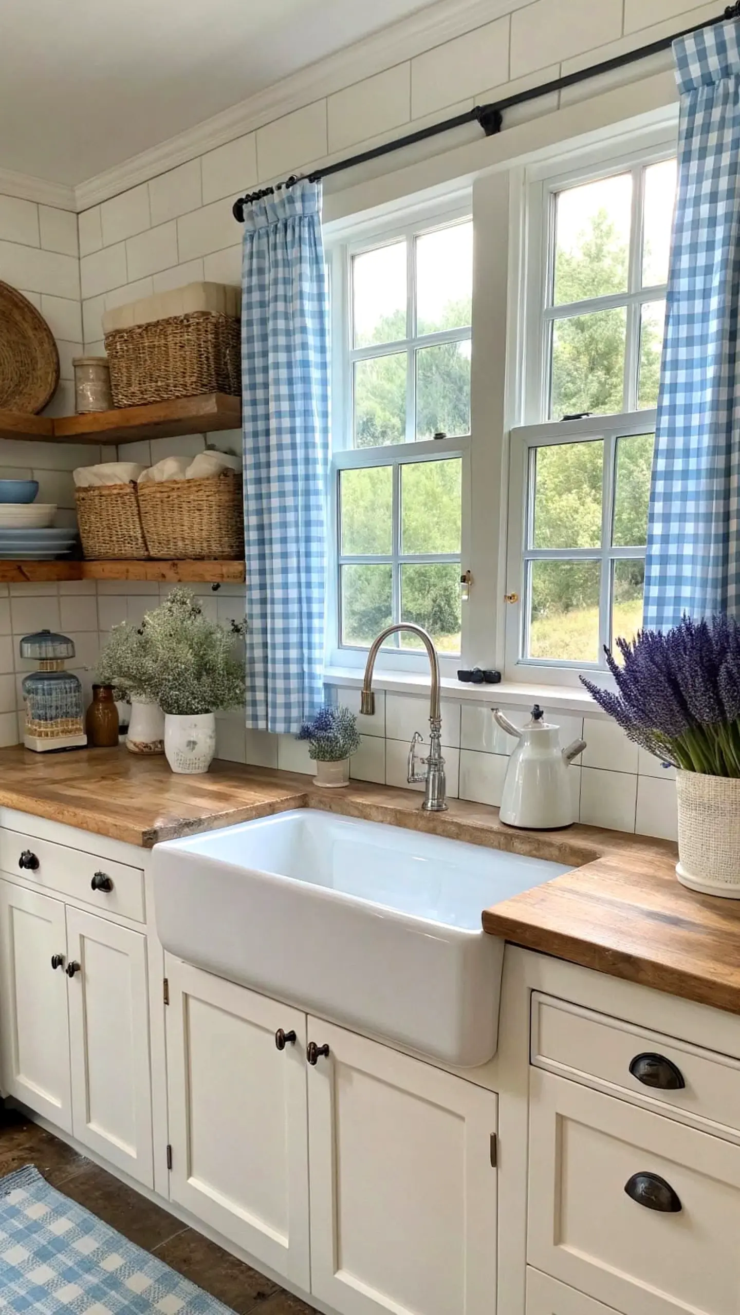 Soft plant shelf adds depth across the corner, giving the decor a finish that feels visually grounded.