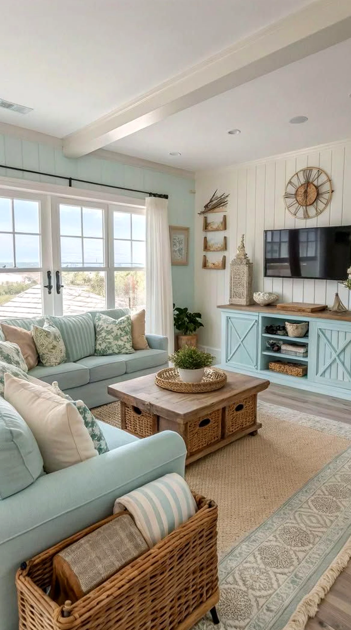 Inviting reading corner brings detail to the room, creating a mood that feels pleasantly composed.
