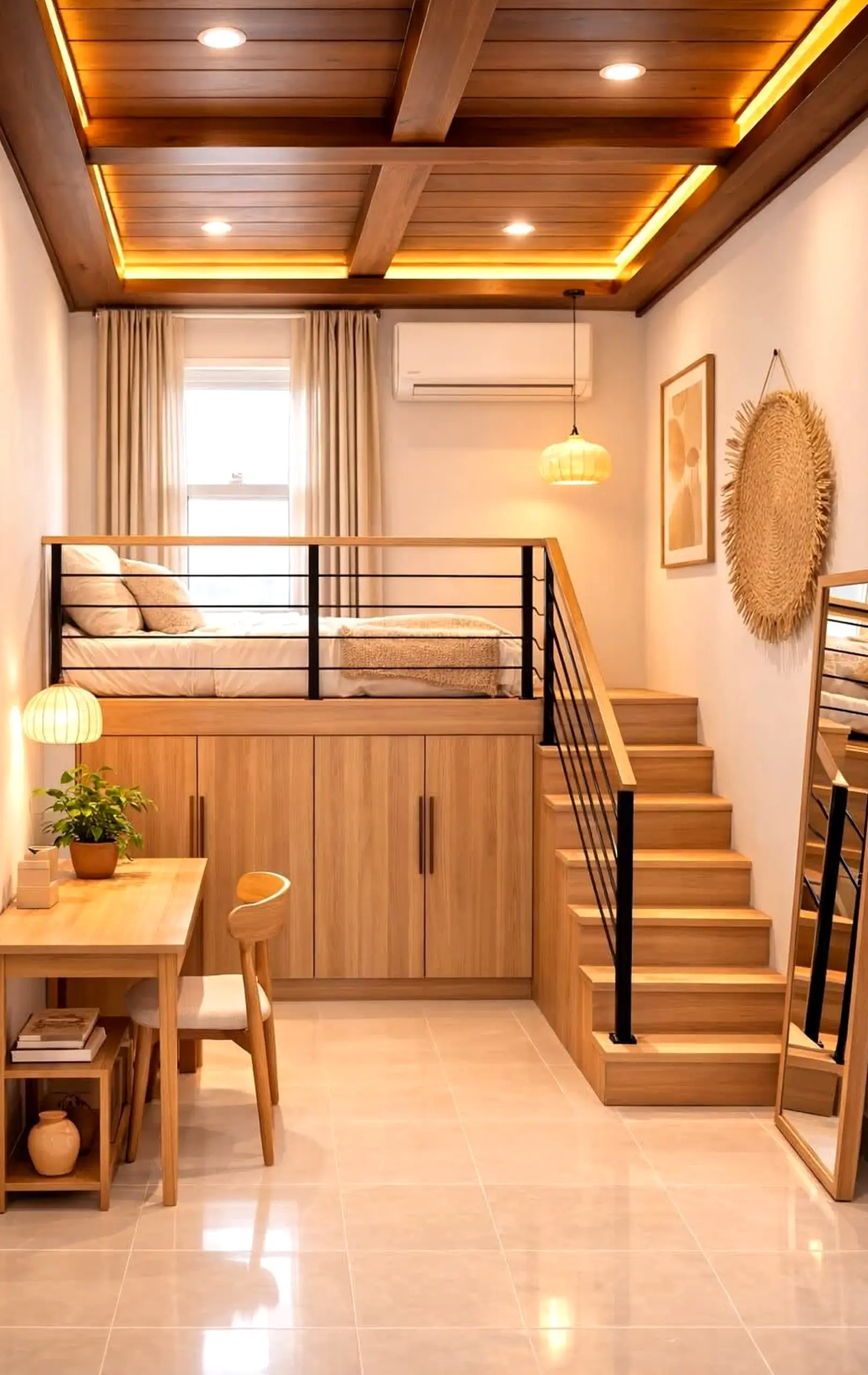 Subtle painted door adds a clear layer of charm, helping the setting feel quietly finished.