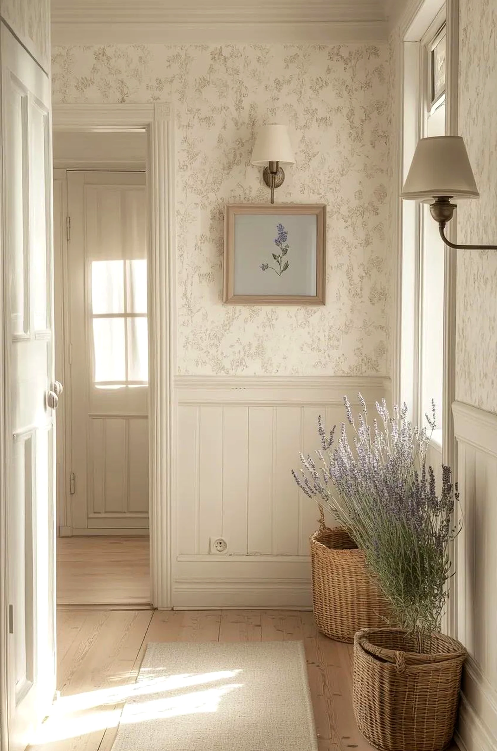 Relaxed porch bench supports the entry through shape, leaving the space feeling comfortable in daily use.