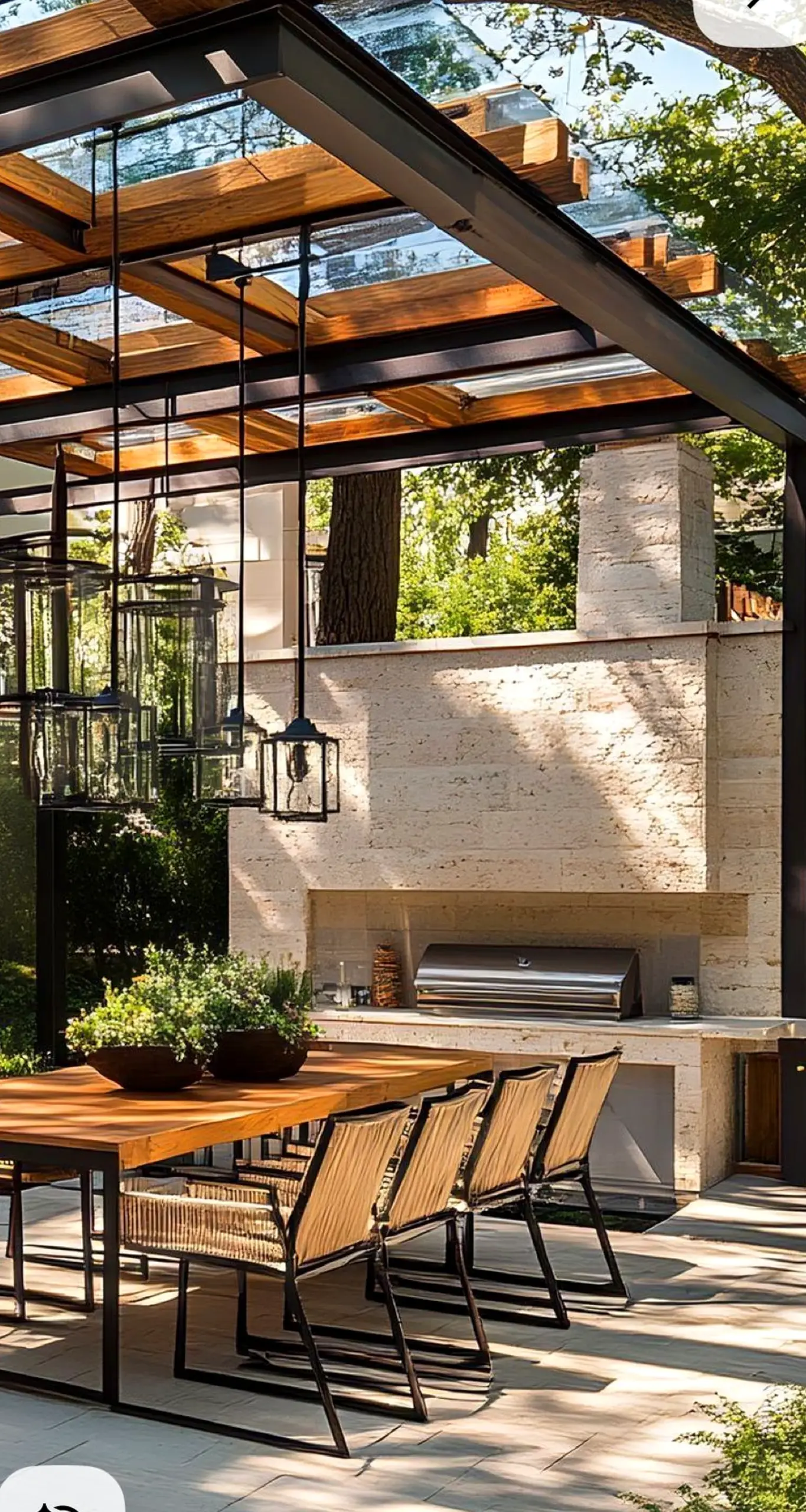 Natural bedside layer supports the garden edge through shape, leaving the space feeling personal and relaxed.