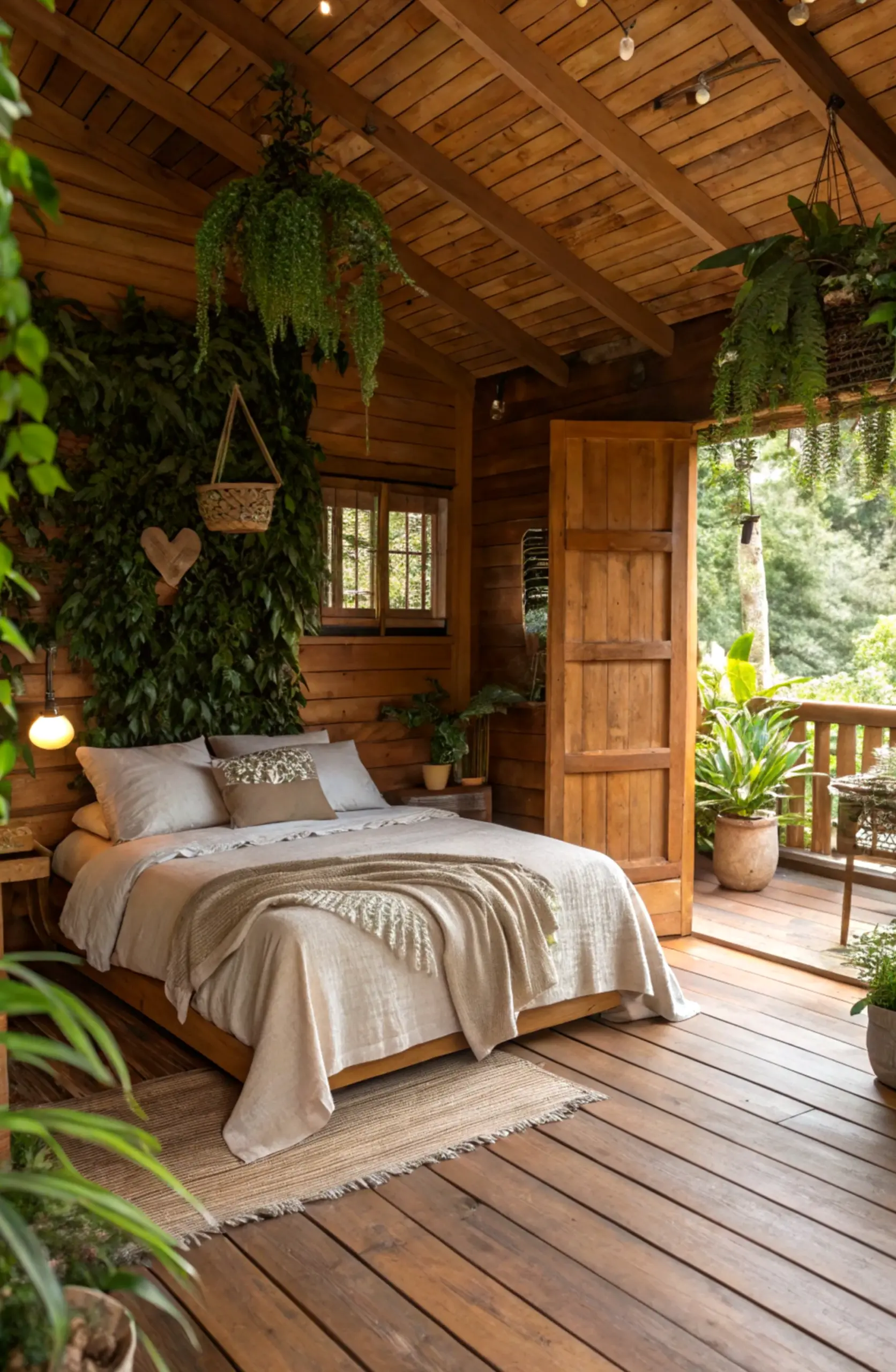 Soft flower arrangement adds shape across the outdoor space, giving the decor a finish that feels ready for quiet use.