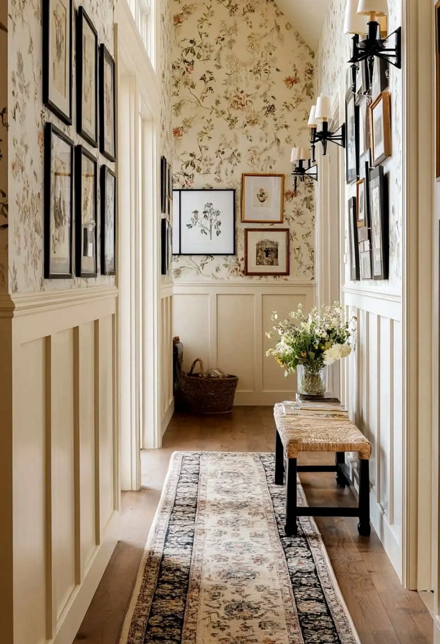 Simple stair landing brings a useful note of softness, making the arrangement feel personal and relaxed.