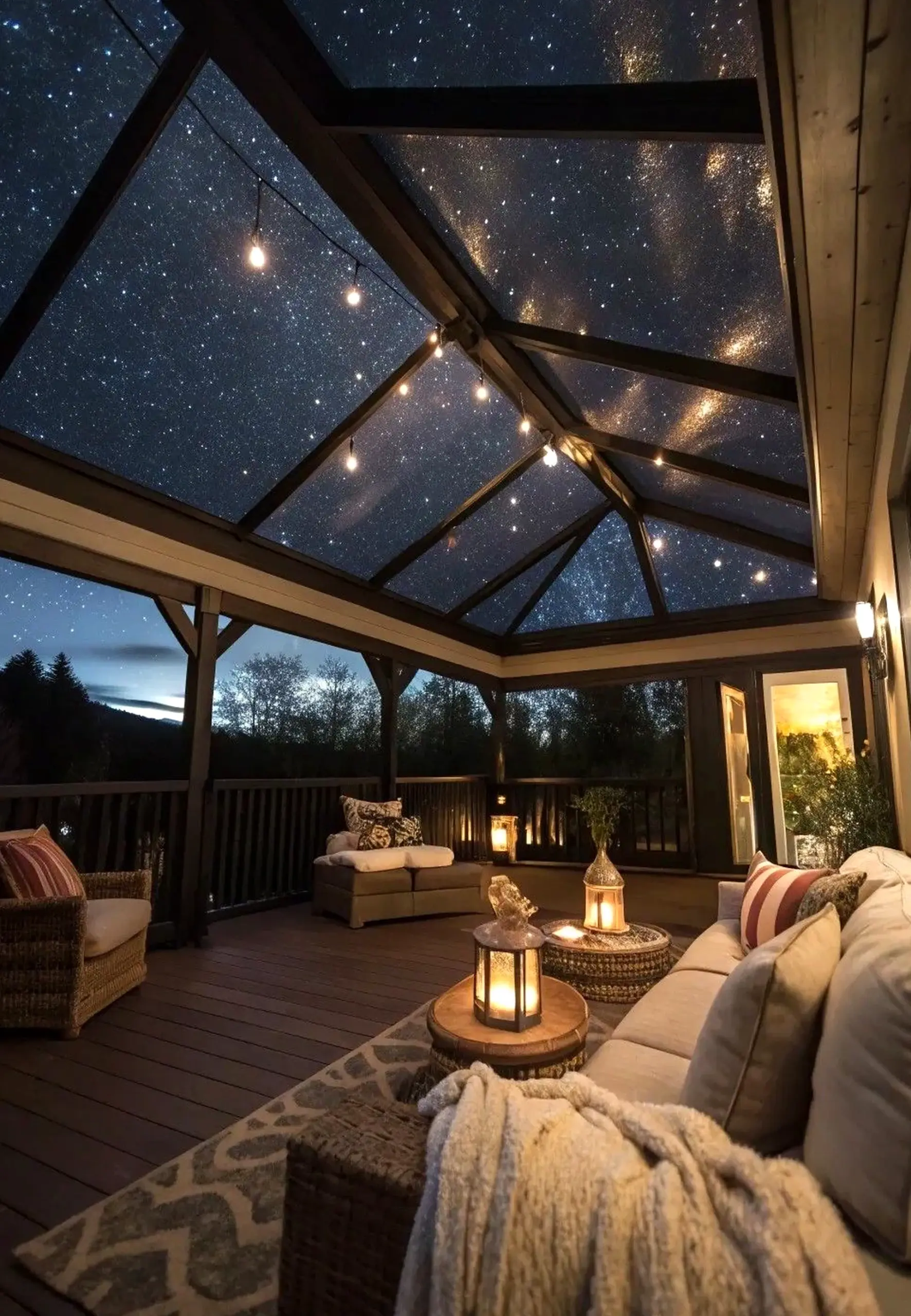 Fresh porch bench anchors the entry with focus, giving the view a mood that feels pleasantly composed.