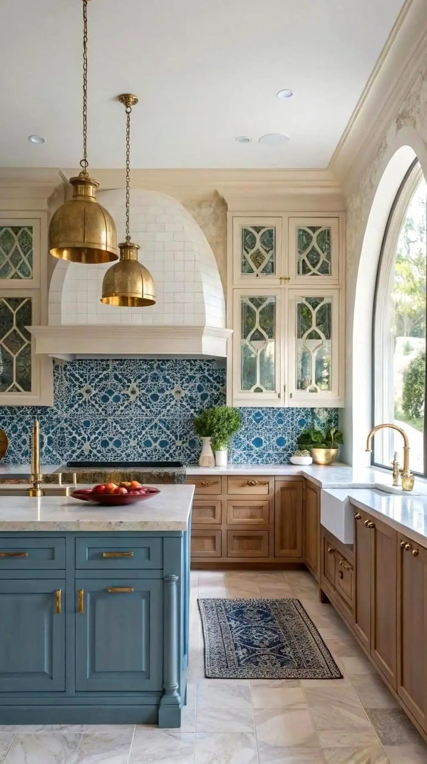 Inviting storage corner brings rhythm to the view, creating a mood that feels bright but not busy.