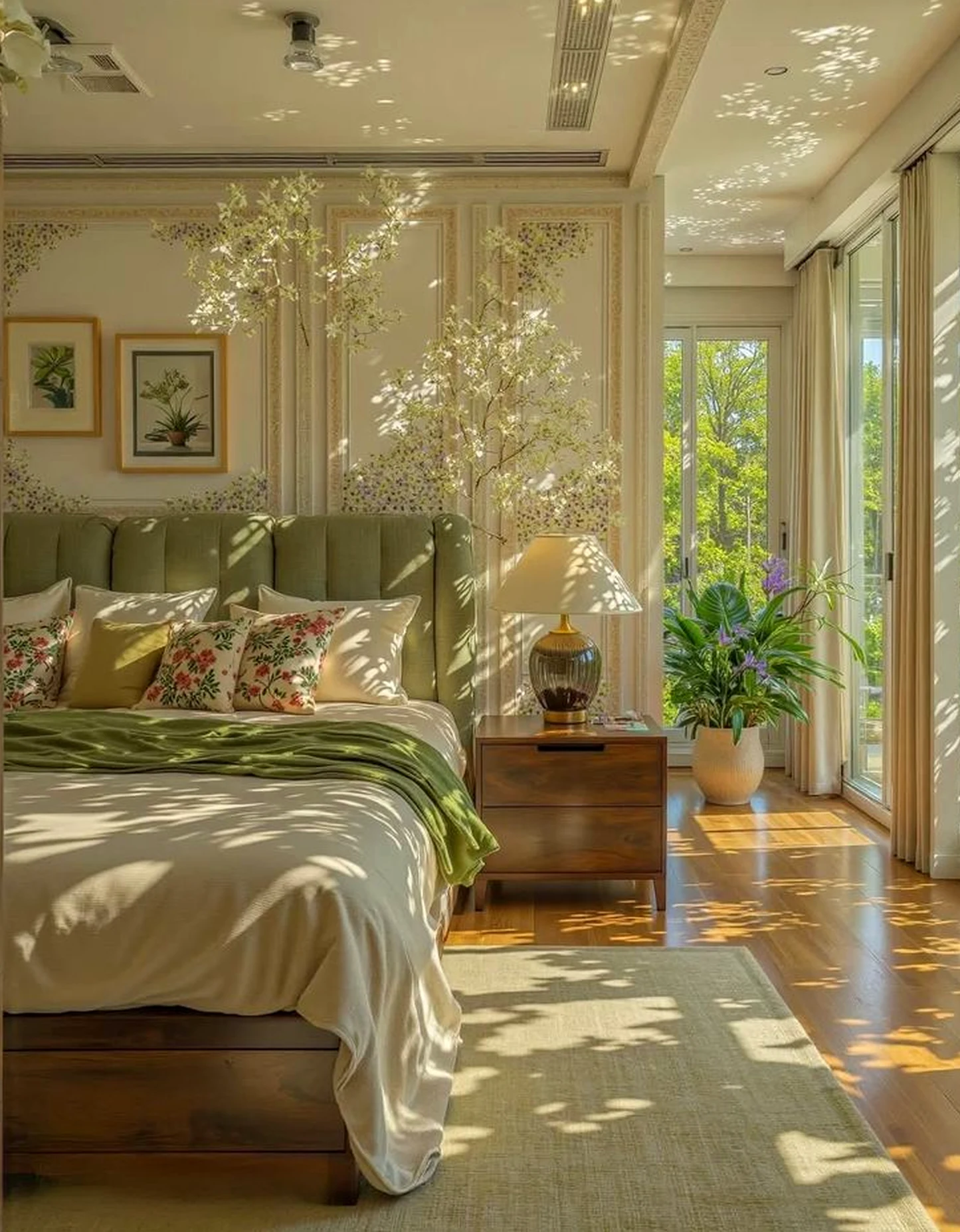 Relaxed greenhouse corner introduces freshness into the backdrop, keeping the atmosphere quietly finished.
