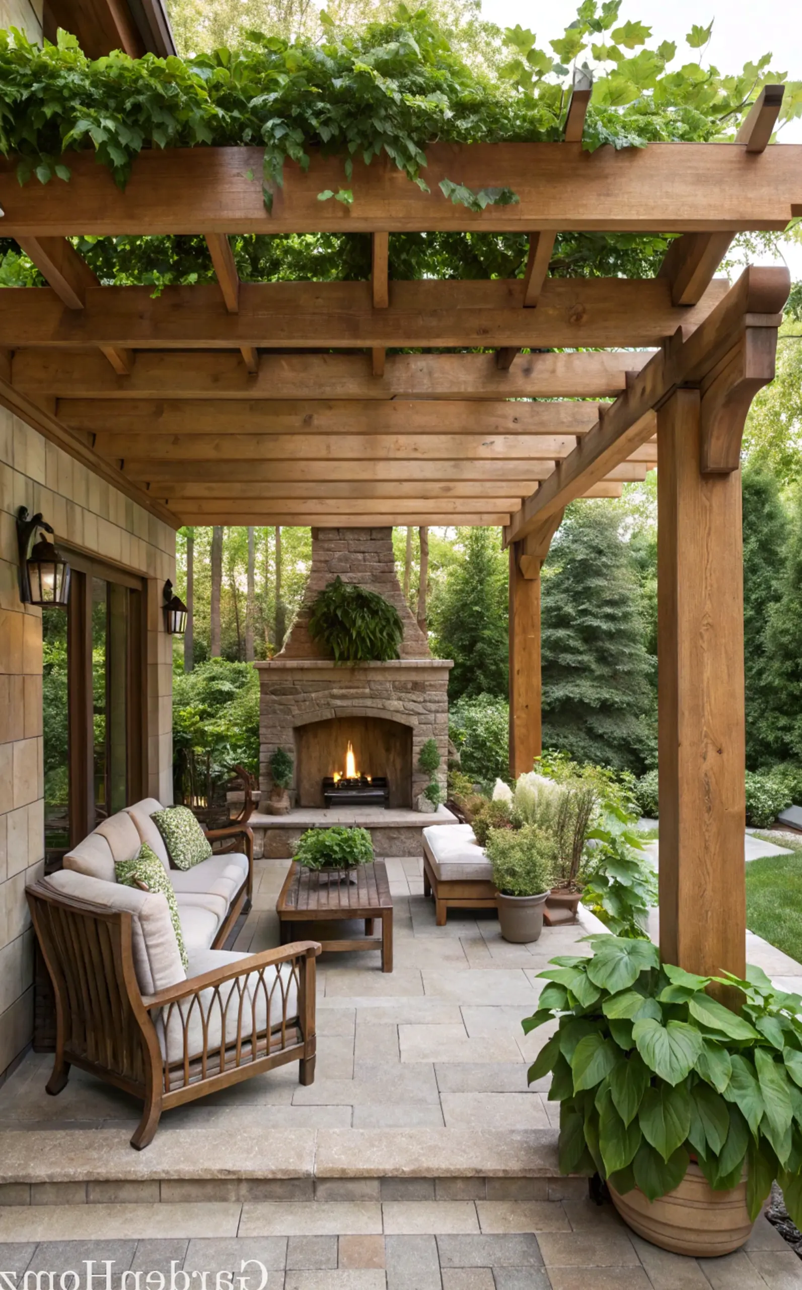 Inviting woven chair anchors the composition with order, giving the view a mood that feels visually grounded.