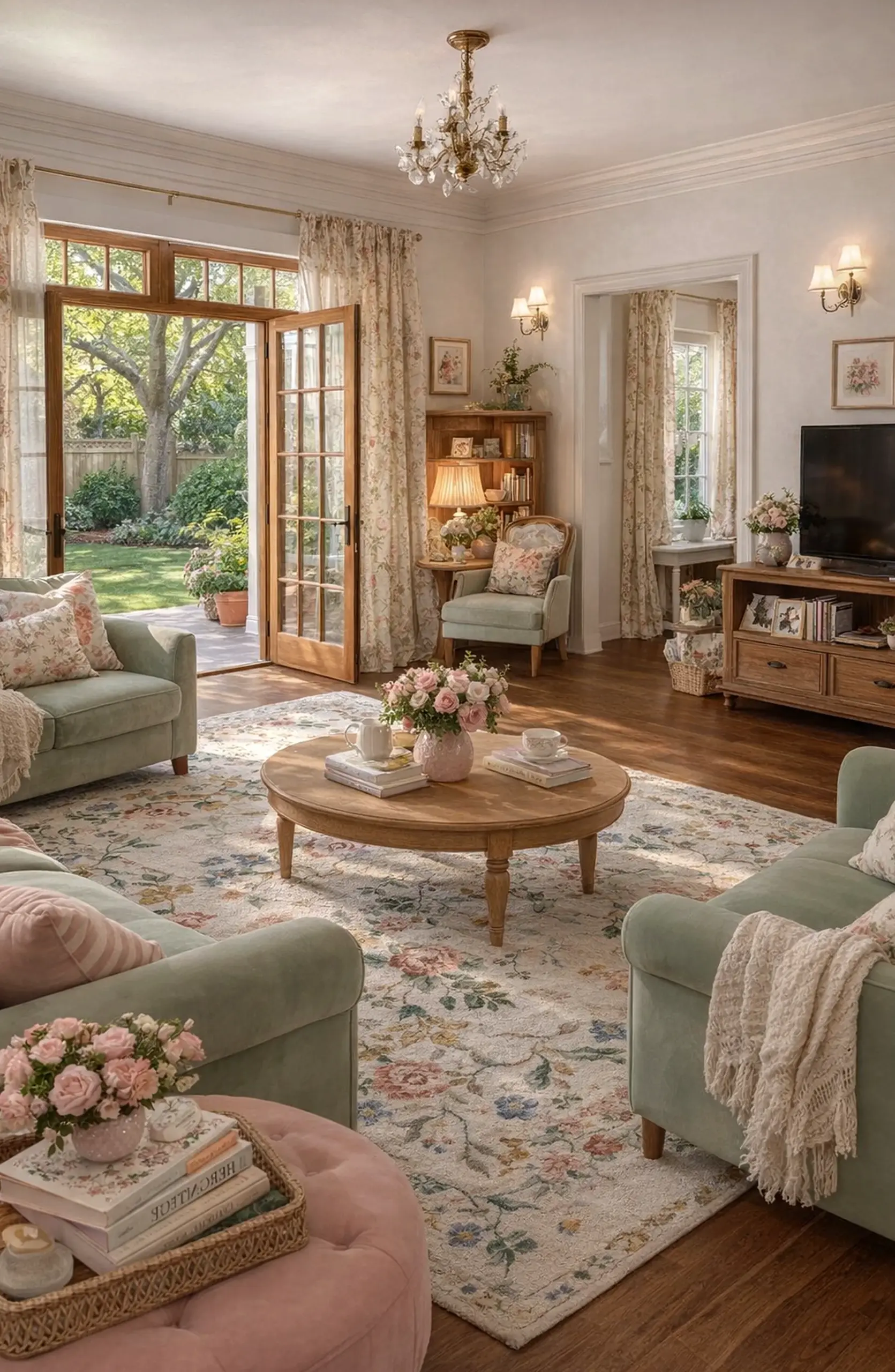 Warm garden border brings focus to the setting, creating a mood that feels personal and relaxed.