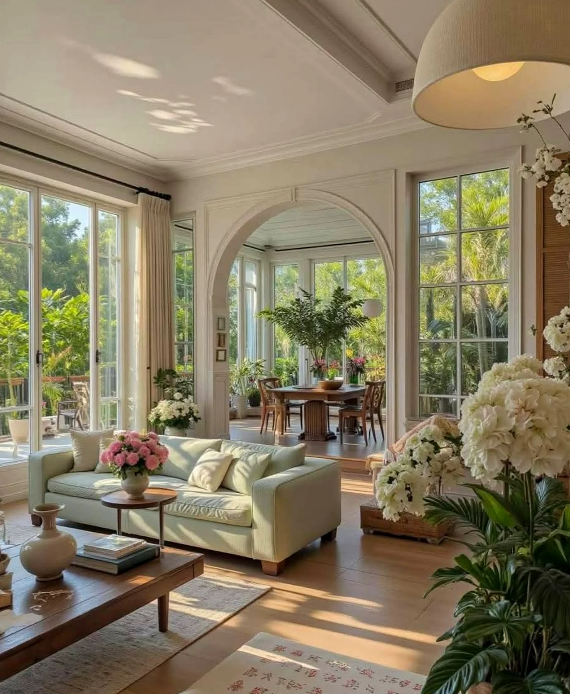 Simple window seat brings charm to the table, creating a mood that feels pleasantly composed.
