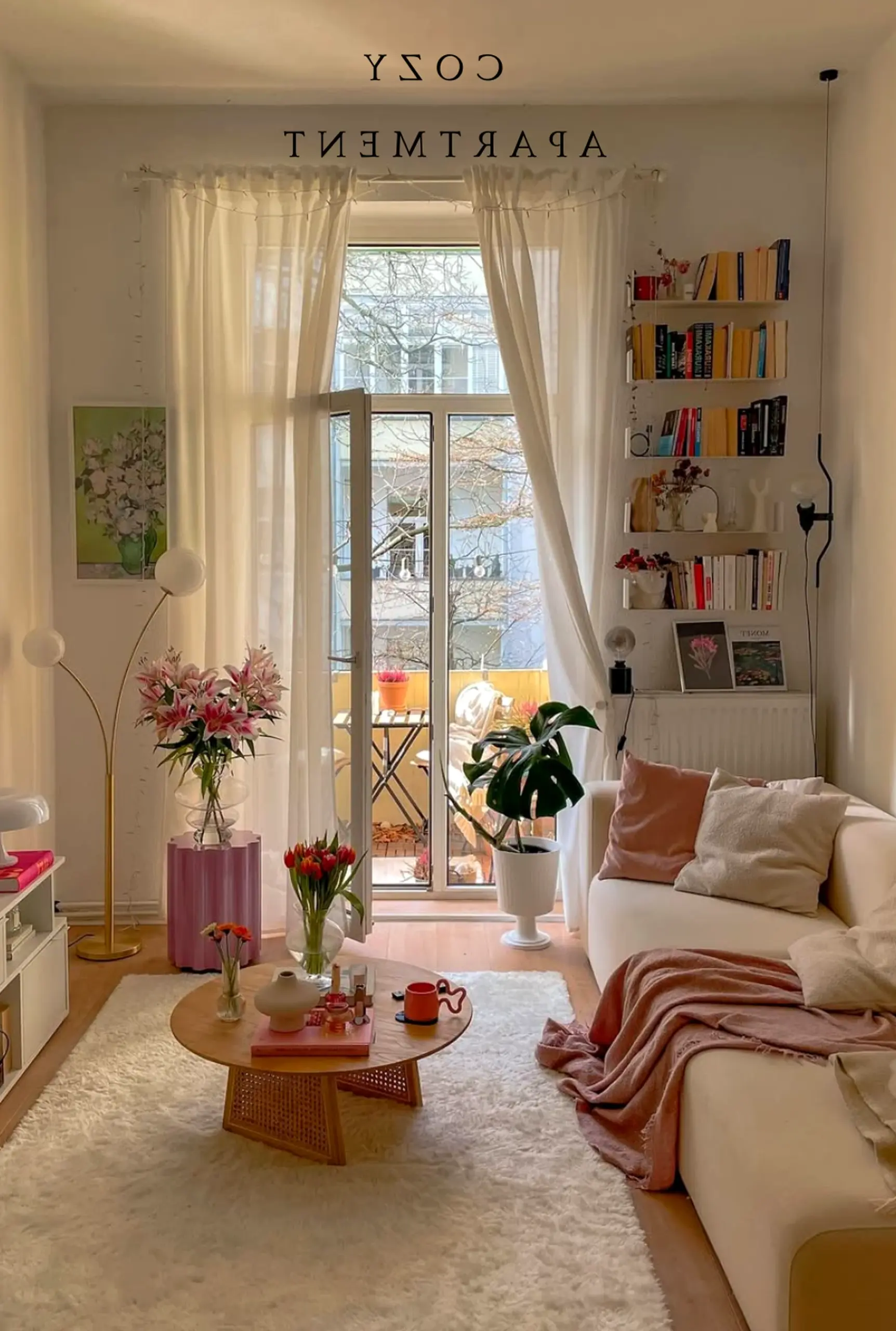 Airy balcony scene supports the outdoor space through detail, leaving the space feeling ready for quiet use.