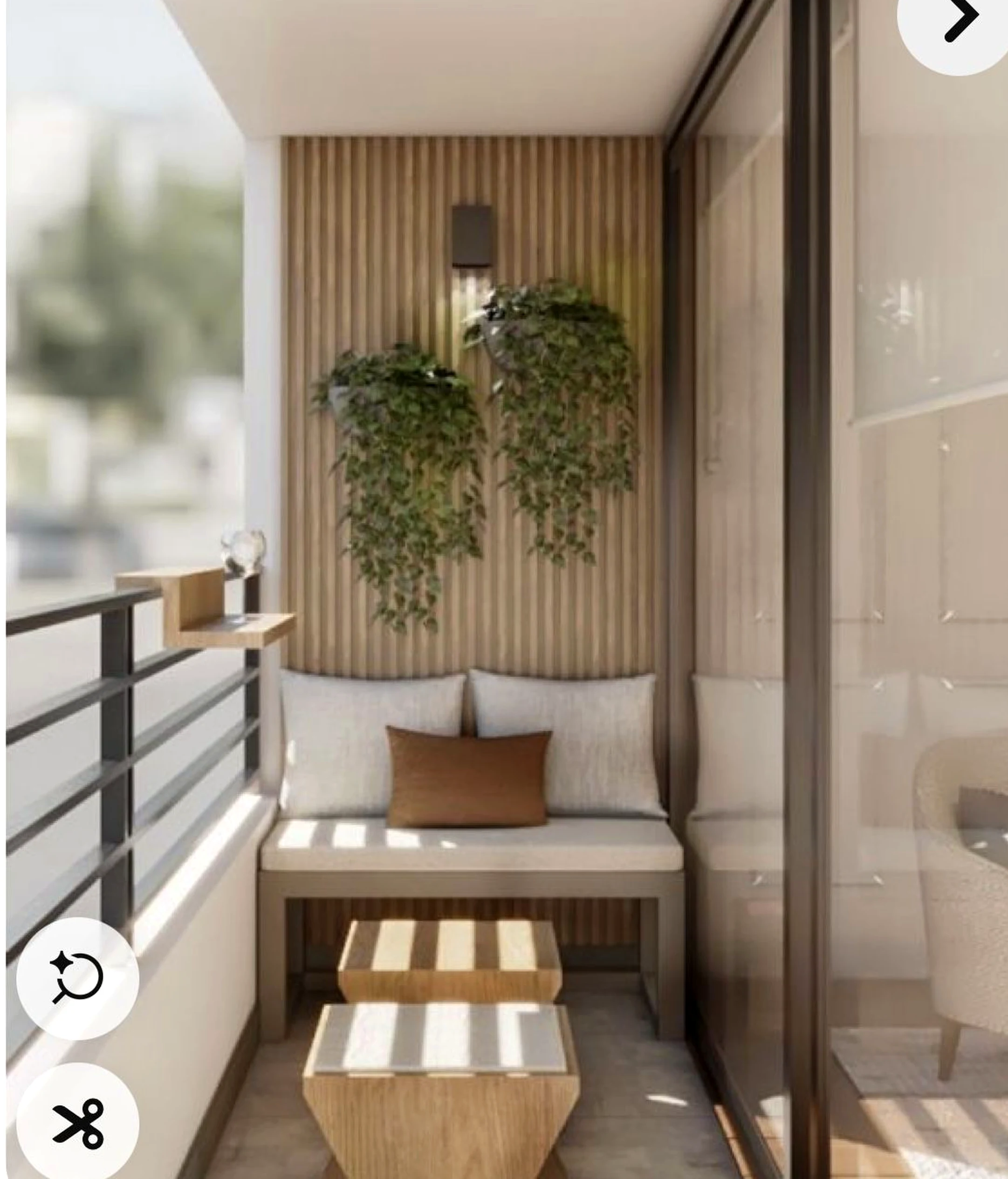 Cozy wood shelving draws attention to clarity while the backdrop stays simple yet expressive.