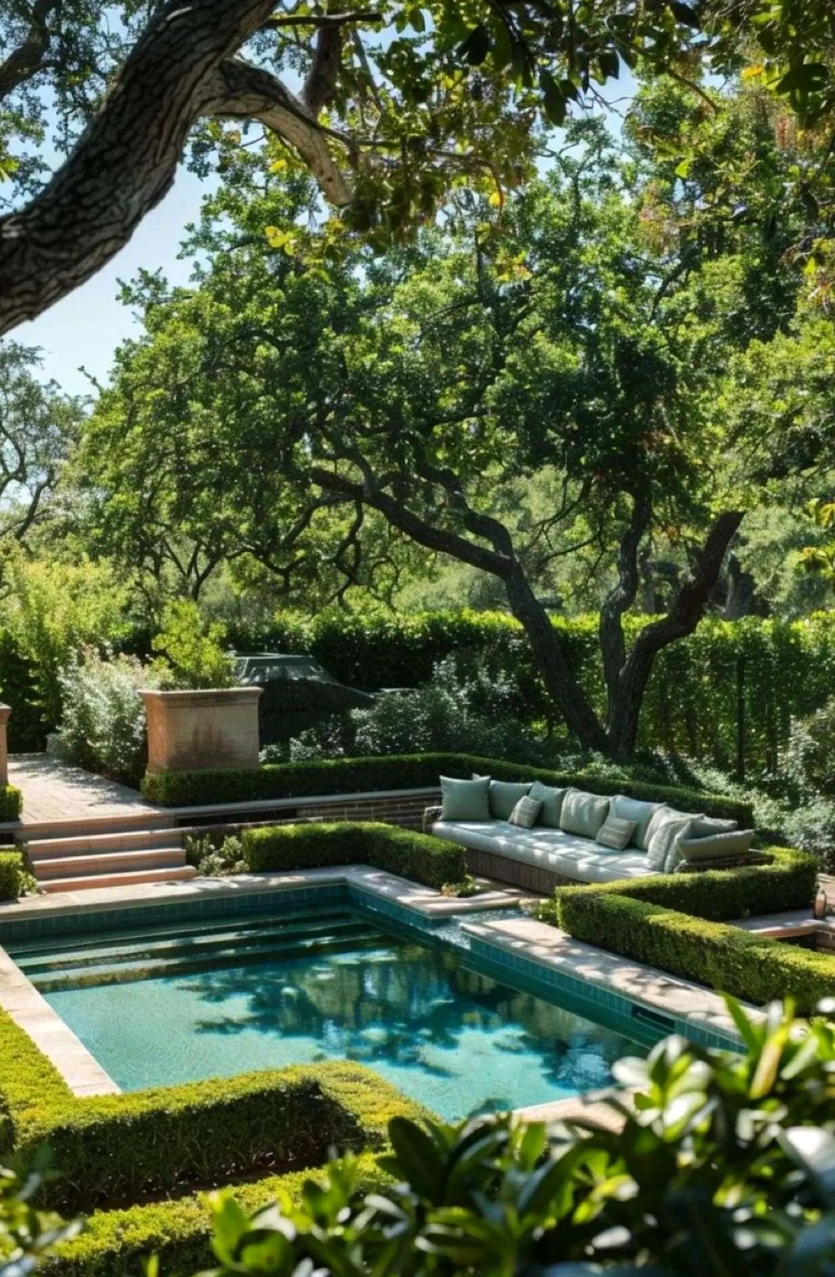 Relaxed patio corner supports the corner through softness, leaving the space feeling warm without clutter.