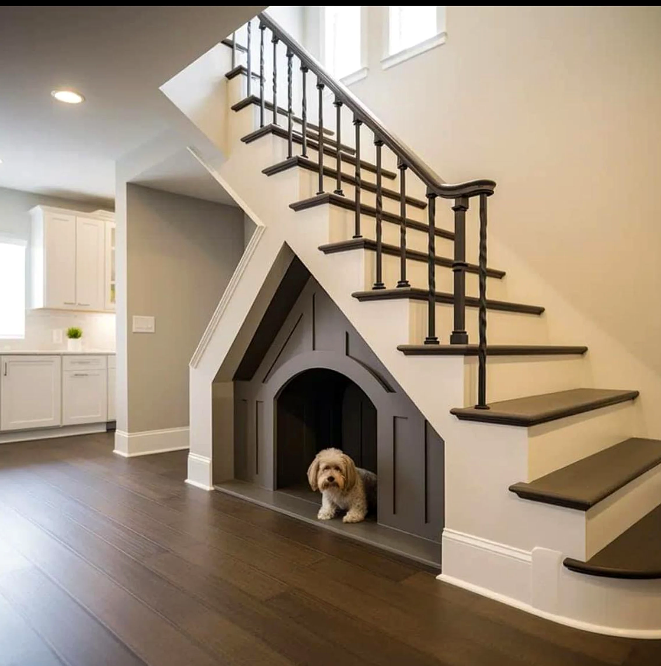 Refined stone path frames the view with light, making the scene feel fresh and intentional.