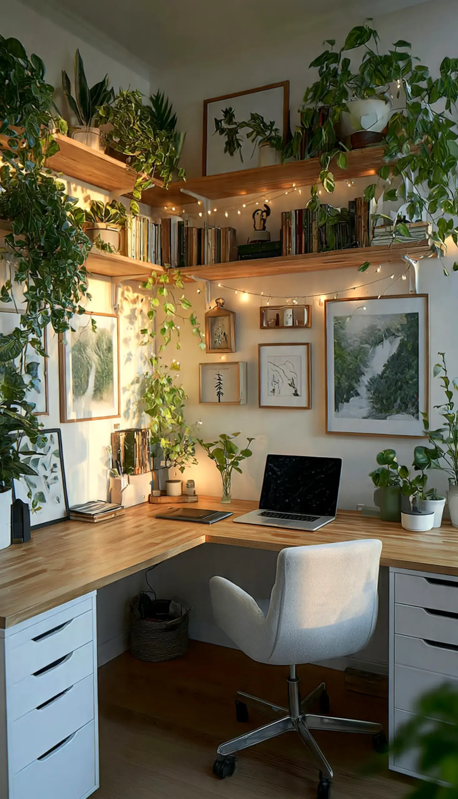 Sunny entry console supports the sitting area through contrast, leaving the space feeling ready for quiet use.