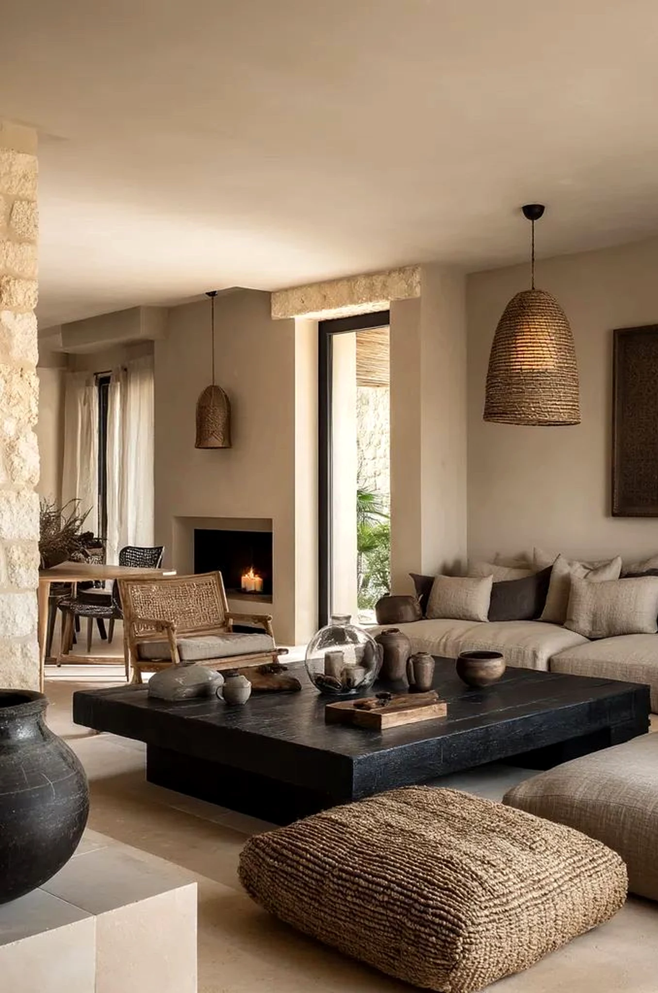 Soft tile detail adds character across the garden edge, giving the decor a finish that feels fresh and intentional.