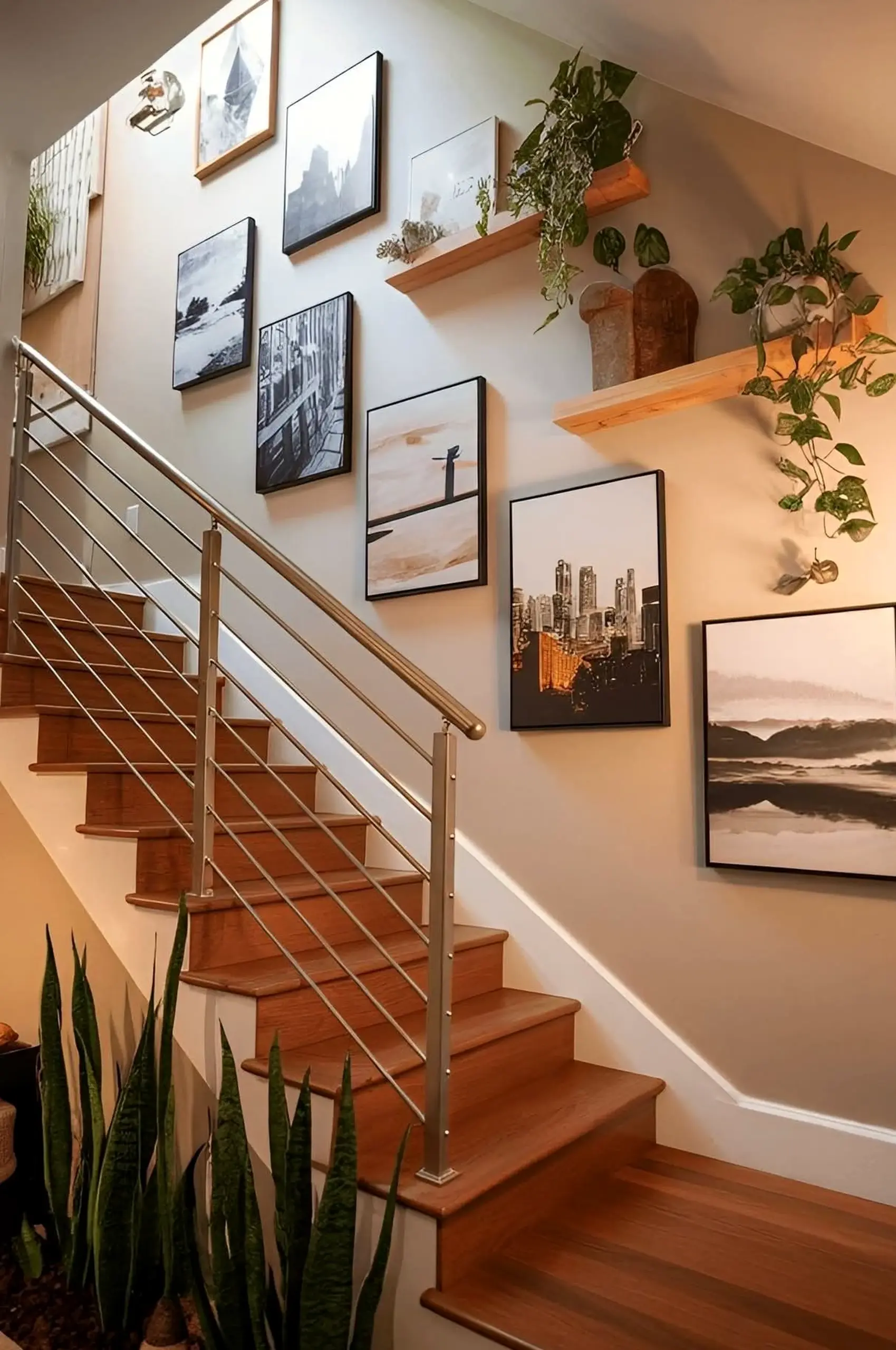 Colorful stone path brings texture to the sitting area, creating a mood that feels visually grounded.