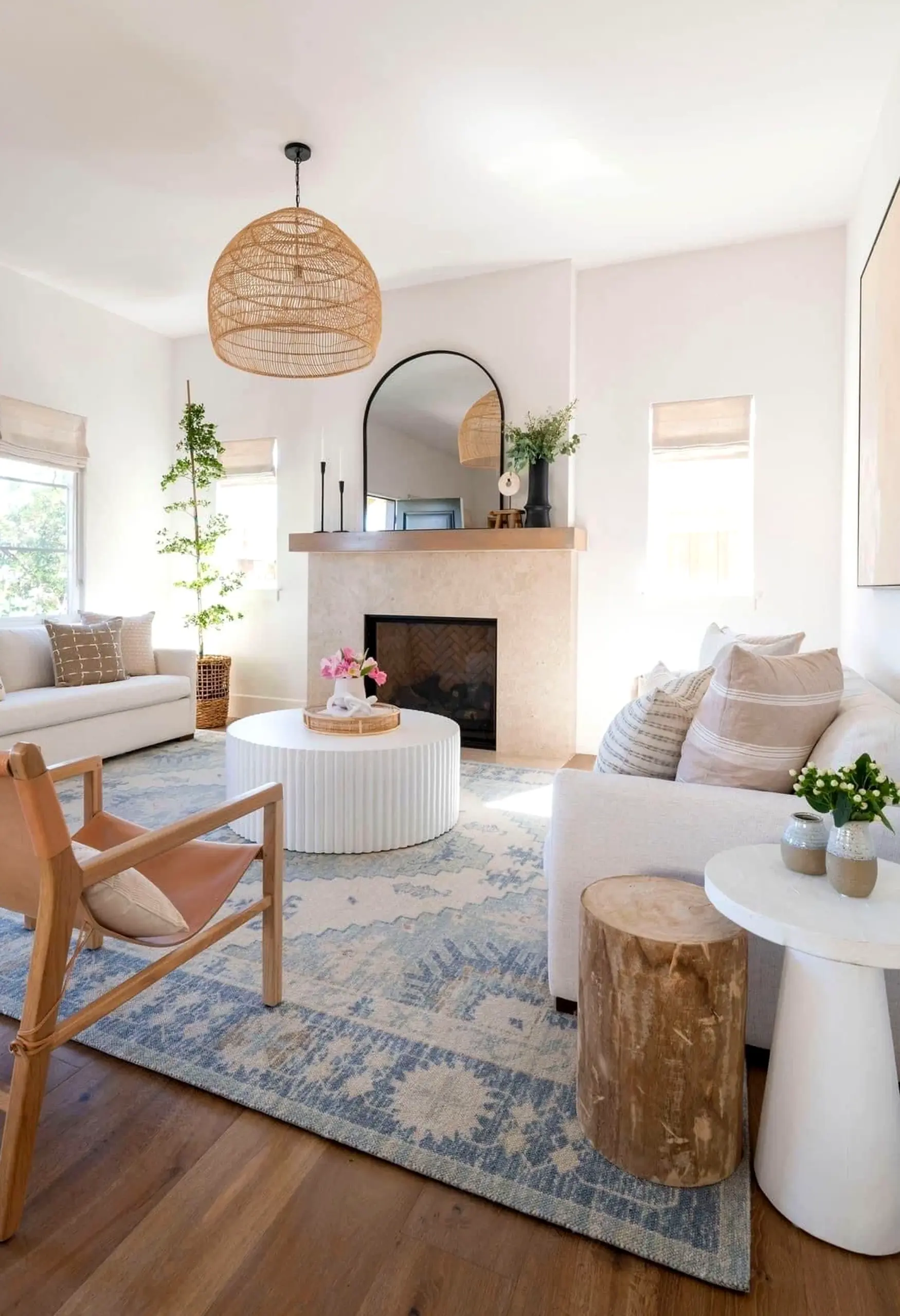Natural sink area supports the setting through personality, leaving the space feeling settled and welcoming.