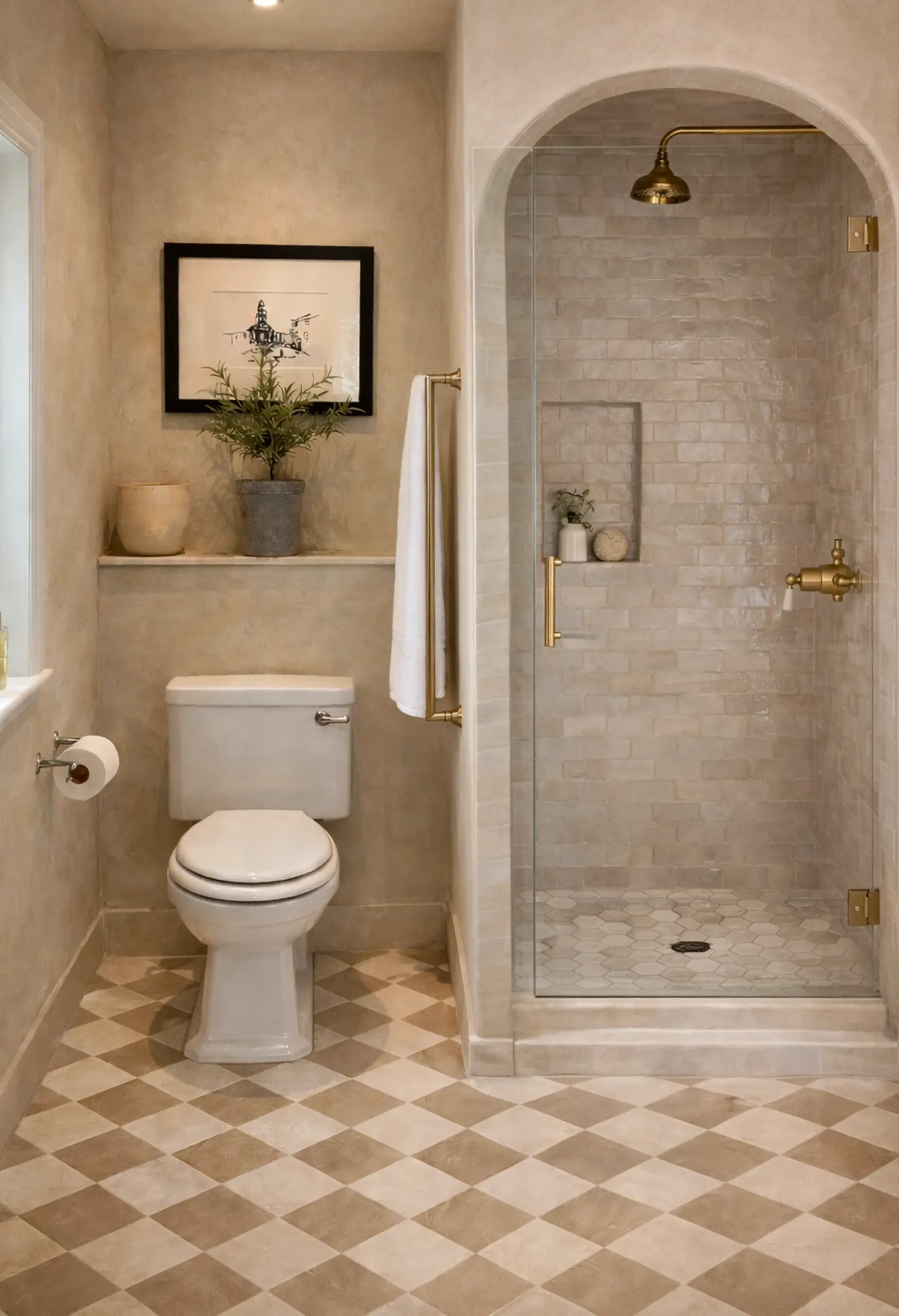 Textured sink area anchors the design with movement, giving the view a mood that feels comfortable in daily use.